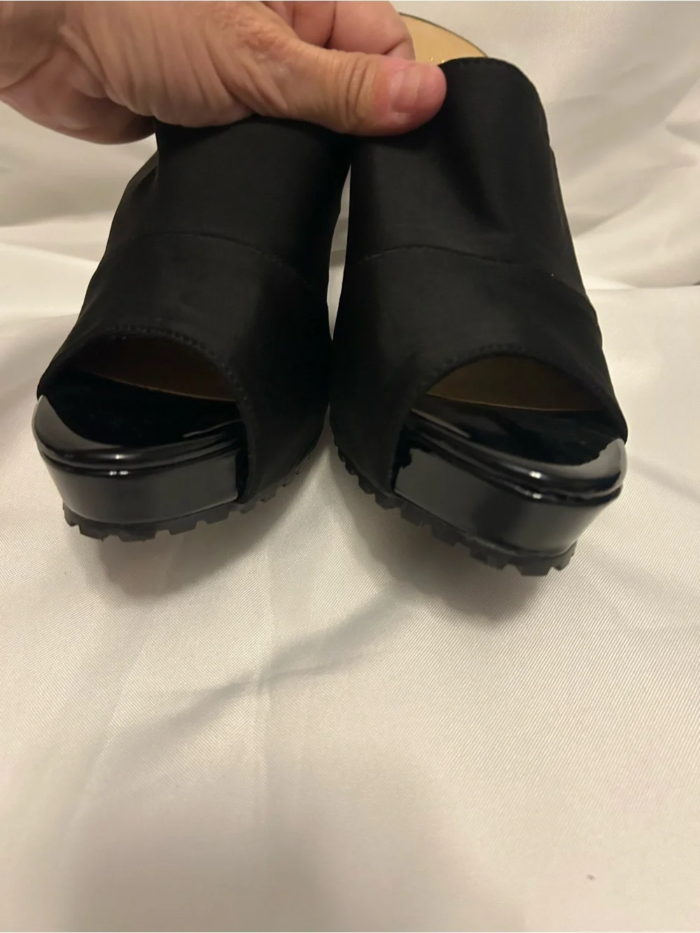 Thalia Sodi Black Open-Toe Stiletto Mule Heels
